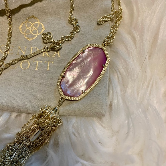 Kendra Scott Pink Mother of Pearl Rayne Necklace - Picture 1 of 4